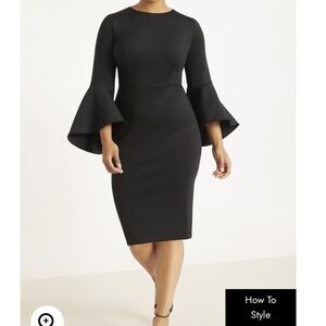 Flare Sleeve Scuba Dress